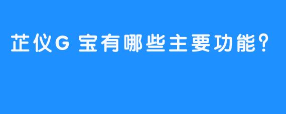 芷仪G宝有哪些主要功能？