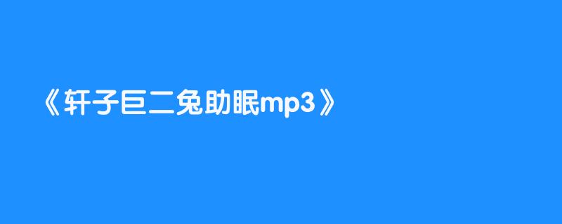 轩子巨二兔助眠mp3