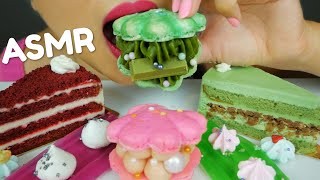 N.E吃播抹茶蛋糕和马卡龙等甜品